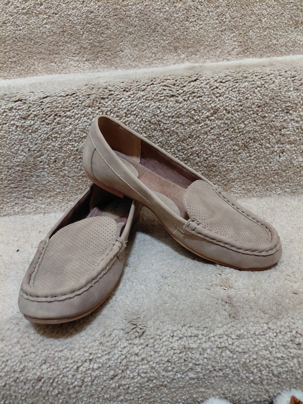 b.o.c. Neutral Taupe Suede Slip-On Loafers